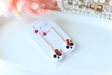 Load image into Gallery viewer, Floral Tiny Skull Polymer Clay Earrings – Mini Gothic Floral Earrings | Handmade Spooky Cute Jewelry | KeandKi Designs (White)
