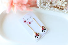 Load image into Gallery viewer, Floral Tiny Skull Polymer Clay Earrings – Mini Gothic Floral Earrings | Handmade Spooky Cute Jewelry | KeandKi Designs (White)
