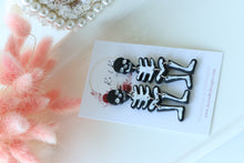 Load image into Gallery viewer, Skeleton Polymer Clay Earrings – Handmade Halloween Earrings | Spooky Cute Gothic Jewelry | KeandKi Designs
