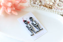 Load image into Gallery viewer, Skeleton Polymer Clay Earrings – Handmade Halloween Earrings | Spooky Cute Gothic Jewelry | KeandKi Designs
