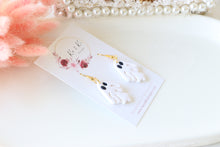 Load image into Gallery viewer, Simple Ghost Polymer Clay Earrings – Handmade Halloween Earrings | Spooky Cute Jewelry | KeandKi Designs (White Ghost)
