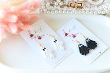 Load image into Gallery viewer, Simple Ghost Polymer Clay Earrings – Handmade Halloween Earrings | Spooky Cute Jewelry | KeandKi Designs (White Ghost)
