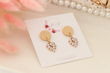 Load image into Gallery viewer, Simple Dotted Stud Charm Drop Earrings | Minimal Handmade Polymer Clay Dangle | Everyday Elegant Earrings – KeandKi Designs (Beige)

