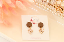 Load image into Gallery viewer, Simple Dotted Stud Charm Drop Earrings | Minimal Handmade Polymer Clay Dangle | Everyday Elegant Earrings – KeandKi Designs (Cowboy)
