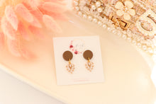 Load image into Gallery viewer, Simple Dotted Stud Charm Drop Earrings | Minimal Handmade Polymer Clay Dangle | Everyday Elegant Earrings – KeandKi Designs (Cowboy)
