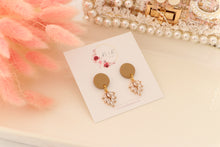 Load image into Gallery viewer, Simple Dotted Stud Charm Drop Earrings | Minimal Handmade Polymer Clay Dangle | Everyday Elegant Earrings – KeandKi Designs (Latte)
