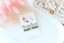 Load image into Gallery viewer, Snow Globe Christmas Earrings – Handmade Holiday Dangle Earrings for Women
