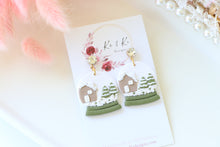 Load image into Gallery viewer, Snow Globe Christmas Earrings – Handmade Holiday Dangle Earrings for Women
