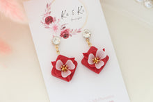 Load image into Gallery viewer, Diamond Floral Dangle Earrings
