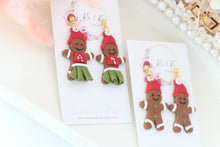 Load image into Gallery viewer, Gingerbread Earrings – Handmade Festive Christmas Dangle Earrings for Women
