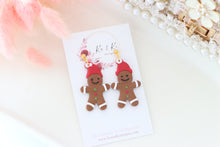 Load image into Gallery viewer, Gingerbread Earrings – Handmade Festive Christmas Dangle Earrings for Women
