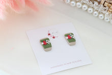 Load image into Gallery viewer, Coffee Cup Christmas Earrings – Handmade Festive Dangle Earrings for Women
