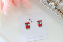 Load image into Gallery viewer, Coffee Cup Christmas Earrings – Handmade Festive Dangle Earrings for Women
