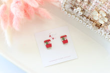 Load image into Gallery viewer, Coffee Cup Christmas Earrings – Handmade Festive Dangle Earrings for Women
