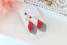Load image into Gallery viewer, Ruby Diamond Stone Dangle Earrings
