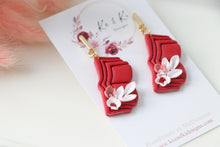 Load image into Gallery viewer, Book Flower Dangle Earrings
