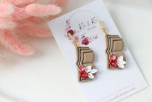 Load image into Gallery viewer, Book Flower Dangle Earrings
