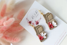 Load image into Gallery viewer, Book Flower Dangle Earrings
