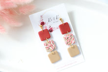 Load image into Gallery viewer, Floral Square Dangle Drop Earrings

