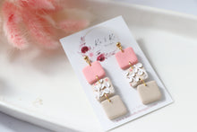Load image into Gallery viewer, Floral Square Dangle Drop Earrings

