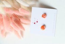 Load image into Gallery viewer, Orange Circle Resin Earrings
