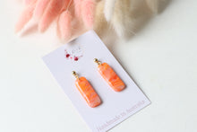 Load image into Gallery viewer, Round Edge Rectangle Resin Dangle Earrings
