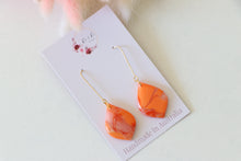 Load image into Gallery viewer, Citrus Flame Teardrop Earrings
