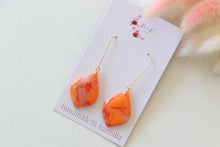 Load image into Gallery viewer, Citrus Flame Teardrop Earrings
