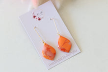 Load image into Gallery viewer, Citrus Flame Teardrop Earrings
