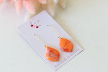 Load image into Gallery viewer, Citrus Flame Teardrop Earrings
