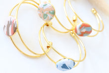 Load image into Gallery viewer, Water Blue | Orange | White Bracelet Bangle
