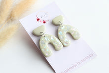 Load image into Gallery viewer, Green Paua Iridescent Shell Earrings
