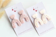 Load image into Gallery viewer, Peach Paua Iridescent Shell Earrings

