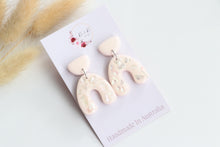 Load image into Gallery viewer, Peach Paua Iridescent Shell Earrings
