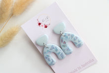 Load image into Gallery viewer, Blue Paua Iridiscent Shell Earrings
