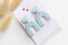 Load image into Gallery viewer, Blue Paua Iridiscent Shell Earrings
