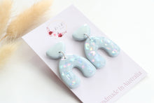 Load image into Gallery viewer, Blue Paua Iridiscent Shell Earrings
