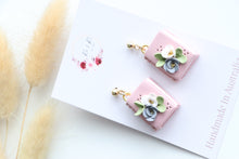 Load image into Gallery viewer, Pink Floral Book Earrings
