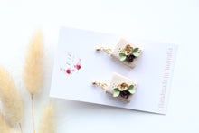 Load image into Gallery viewer, Beige Floral Book Earrings
