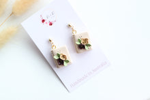 Load image into Gallery viewer, Beige Floral Book Earrings
