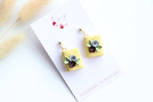 Load image into Gallery viewer, Yellow Floral Book Earrings
