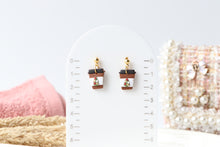 Load image into Gallery viewer, Christmas Tree Coffee Cup Earrings
