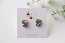 Load image into Gallery viewer, Coffee Cup Stud Earrings
