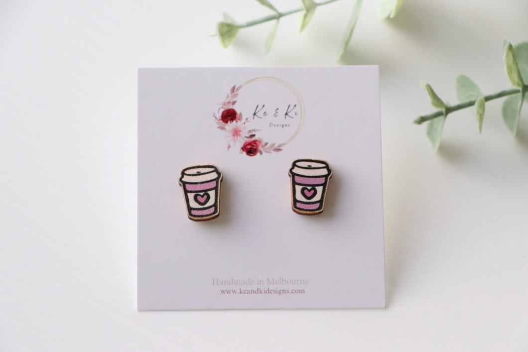 Coffee Cup Stud Earrings