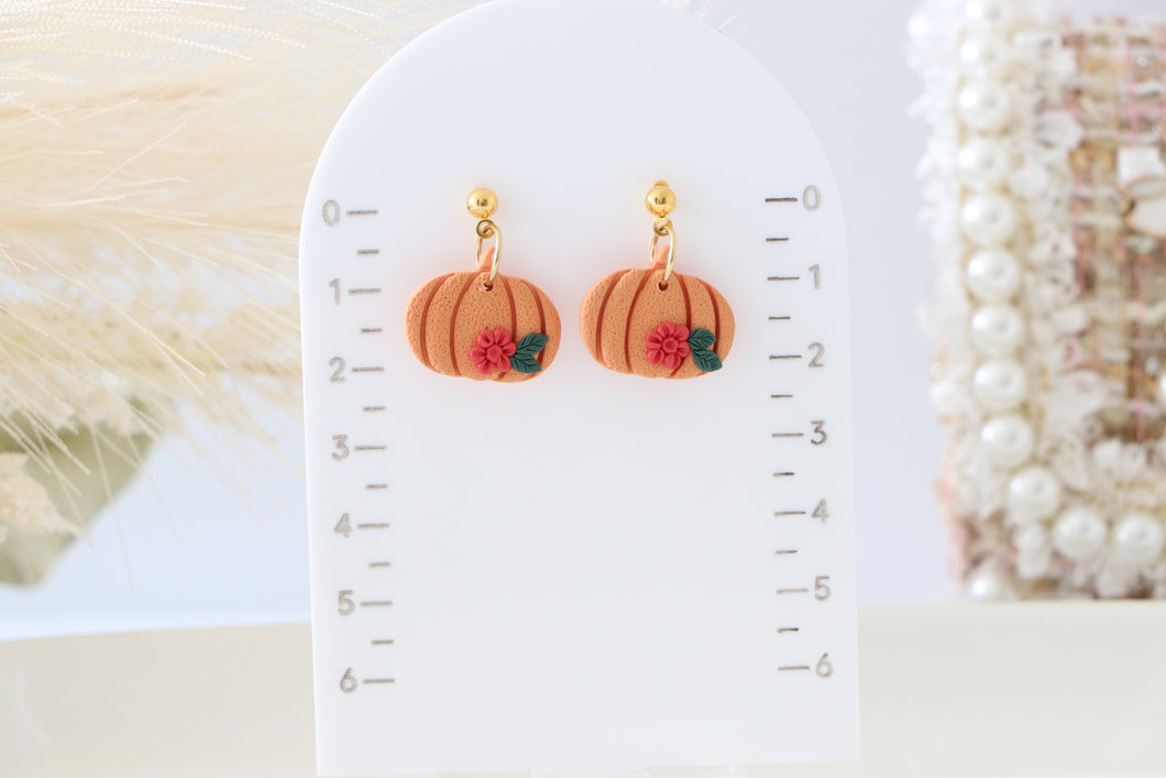 Pumpkin Earrings ( Orange )