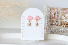 Load image into Gallery viewer, Twin Heart Stone Drop Dangle
