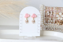 Load image into Gallery viewer, Twin Heart Stone Drop Dangle
