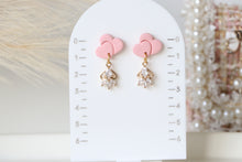Load image into Gallery viewer, Twin Heart Stone Drop Dangle
