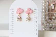 Load image into Gallery viewer, Twin Heart Stone Drop Dangle
