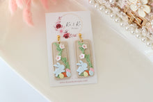 Load image into Gallery viewer, easter_rectangular_dangle_earrings_handmade_up_view
